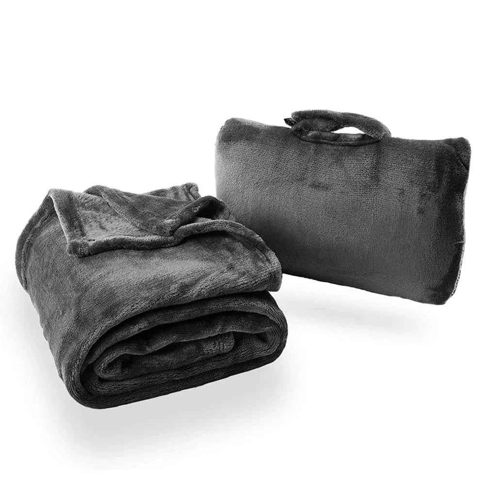 CABEAU Fold 'n Go Blanket - Charcoal Black - Tashqila CABEAU Fold 'n Go Blanket - Charcoal Black - Tashqila